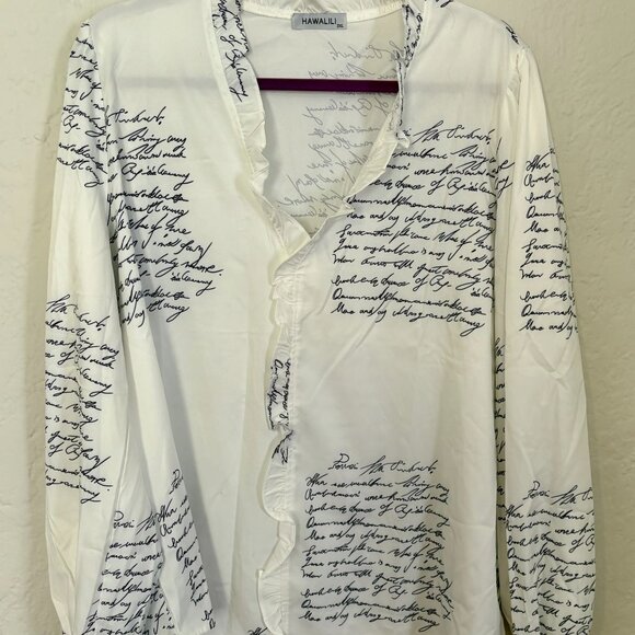 Hawalili 3XL print script blouse - Picture 4 of 4
